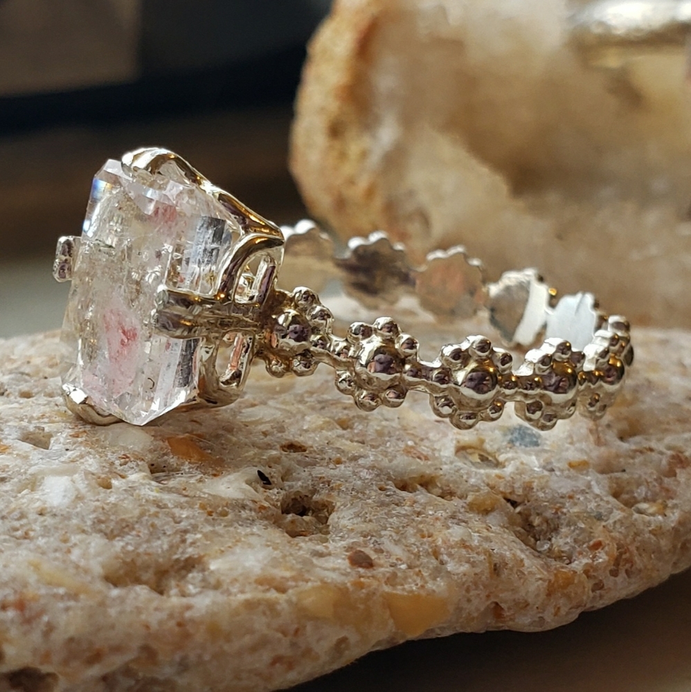 Sterling Silver 2.75CT Strawberry Quartz Ring